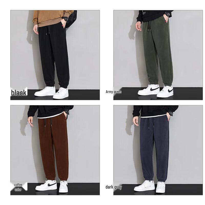 ROMON Men's Autumn/Winter Fleece Lined Jogger Pants