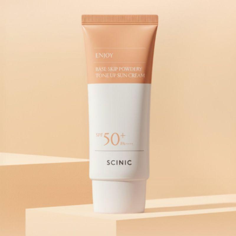 SCINIC Enjoy Fadeskip Crema Solare Soft Tone Up SPF50+ PA++++ 60g Base Trucco Illuminante Crema Solare Coreana