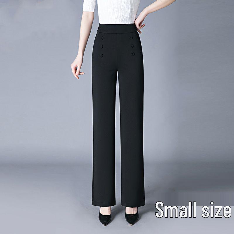 Women's High Waist Slimming Wool Wide Leg Pants with Pockets - Versatile Spring Collection