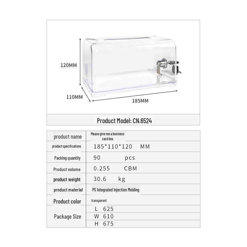 Transparent Ballot Box for Opinion Collection, Elections, Exhibitions, and Business Card Storage