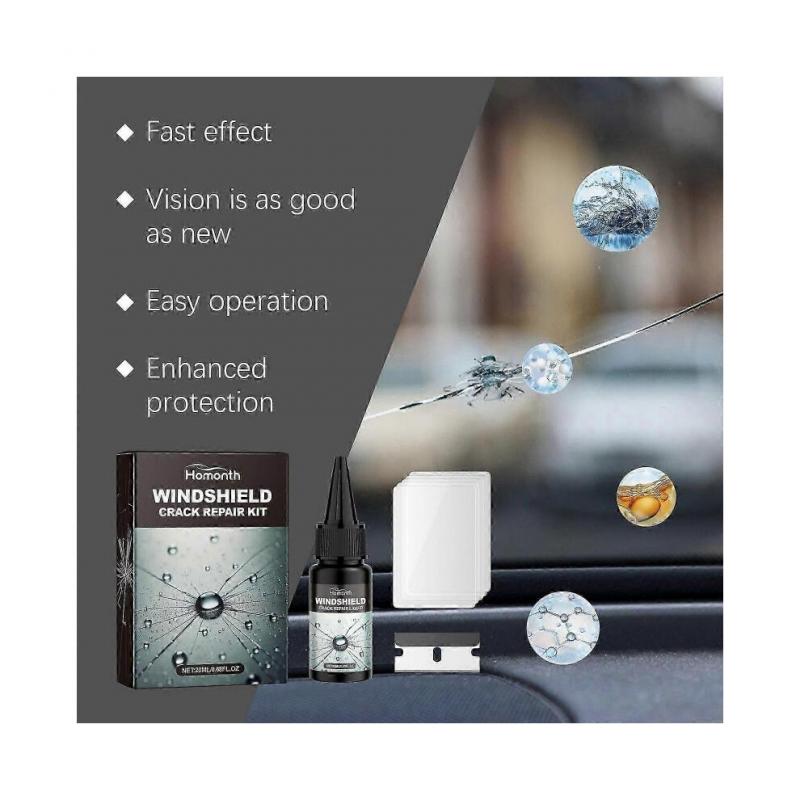 Windshield Crack Repair Kit, Car Front Windshield Nano Repair Solution Package Quickly Repair Cracks Clear Vision Safe Travel