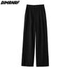 DIMANAF 2023 Tallas Grandes Verano Pantalones Largos para Mujer Pantalones Sueltos Rectos Muestran Delgado Pantalones Básicos Femeninos Pantalones de Pierna Ancha 4XL