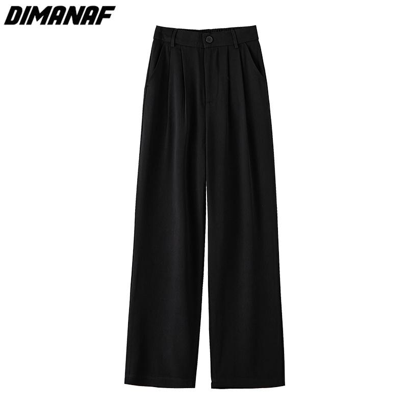 DIMANAF 2023 Tallas Grandes Verano Pantalones Largos para Mujer Pantalones Sueltos Rectos Muestran Delgado Pantalones Básicos Femeninos Pantalones de Pierna Ancha 4XL