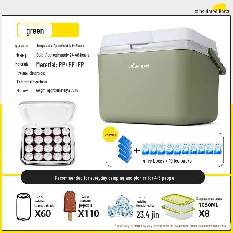 Compact Insulated Ice Box for Outdoor, Fishing, Camping, and Car Use