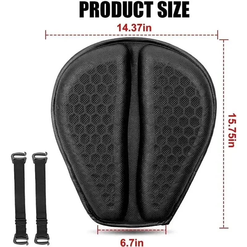 Breathable Anti-Slip Motorcycle Seat Cushion - 3D Honeycomb Gel Pad for Shock Absorption & Long-Distance Comfort