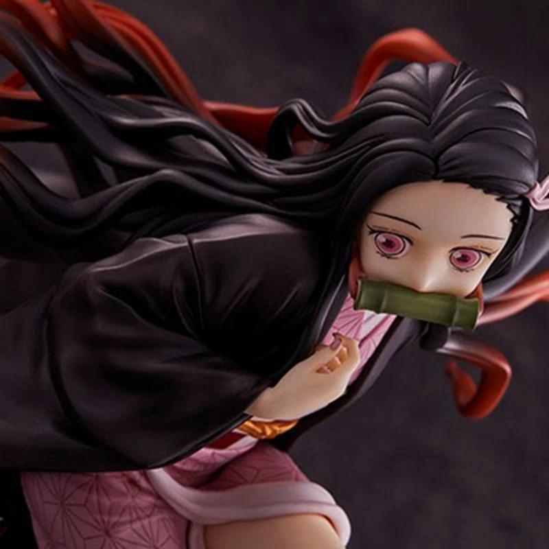 15CM Demon Slayer Kamado Nezuko Sitzendes Modell Spielzeug PVC Figur Spielzeug Geschenk Sammelbox Dekoration Schreibtisch Sammlung Dekoration