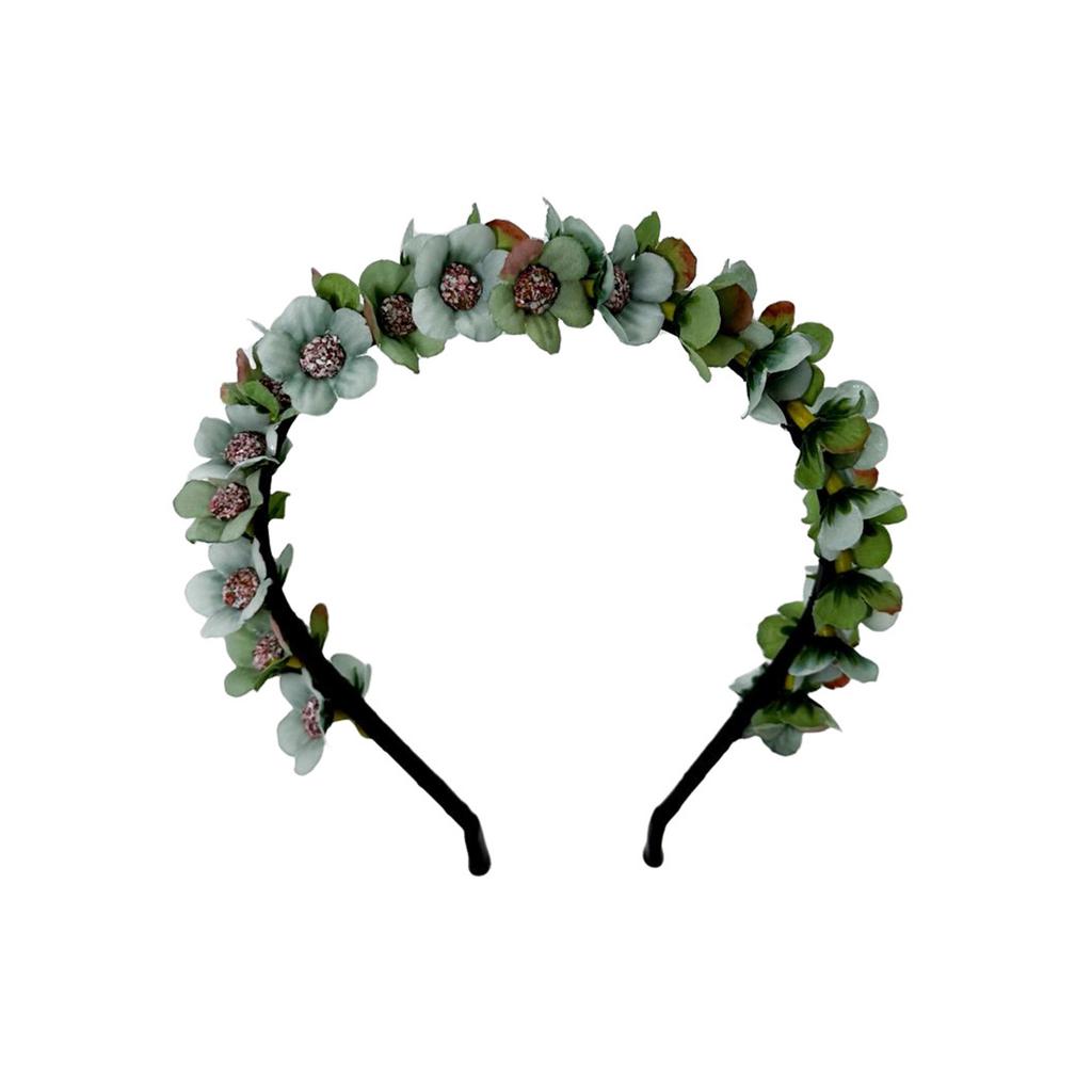 Artificial Flower Headband Halloween Hair Band Rose Flower Crown Headpiece Floral Hair Accessories for Cosplay Party