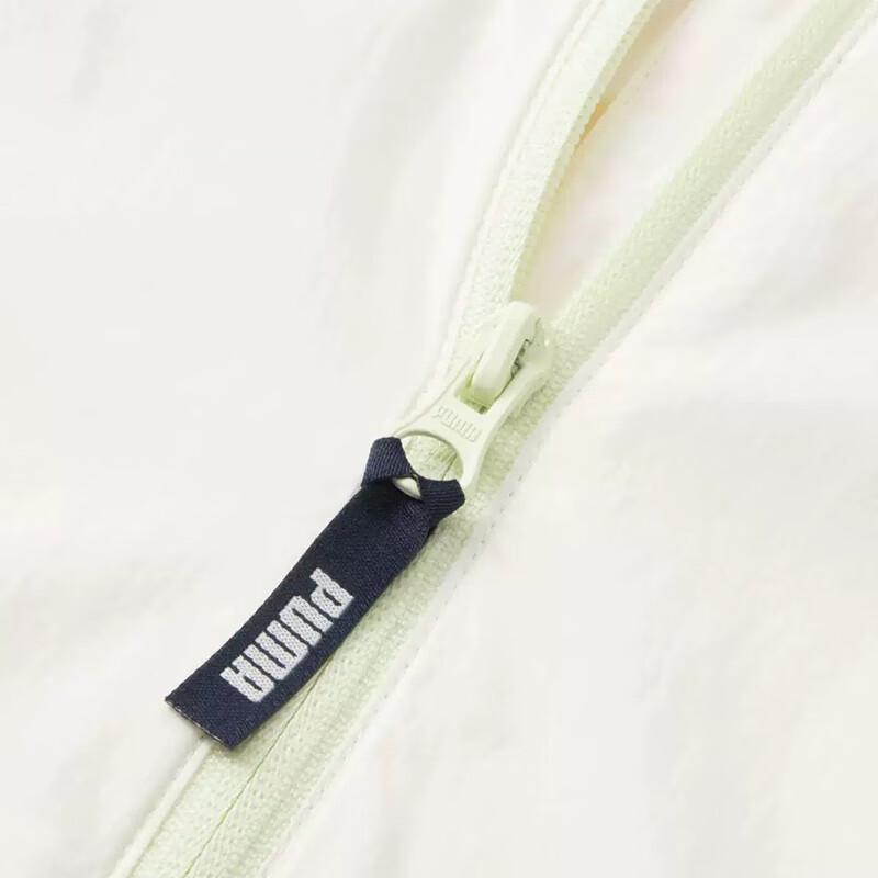 PUMA Uv Protection Windbreaker With Contrast Logo, Hooded Zip-Up, Long Sleeve, Comfortable Casual Sport Women Outerwear White 628376-65