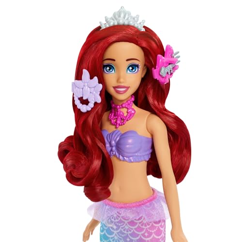 Mattel Disney Princess Ariel Pearl Pop! Sparkling Dresser Dress-Up Doll House Pretend Play Play Set with 1 Doll Ages 3+ Purple JBF86