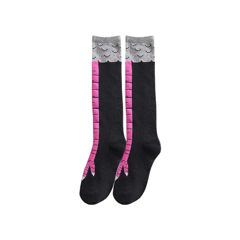 

Men Women Funny 3D Chicken Socks Print Cartoon Cosplay High Flexibility Thigh High Sock Cotton Fashion Thin Toe Feet 1XL