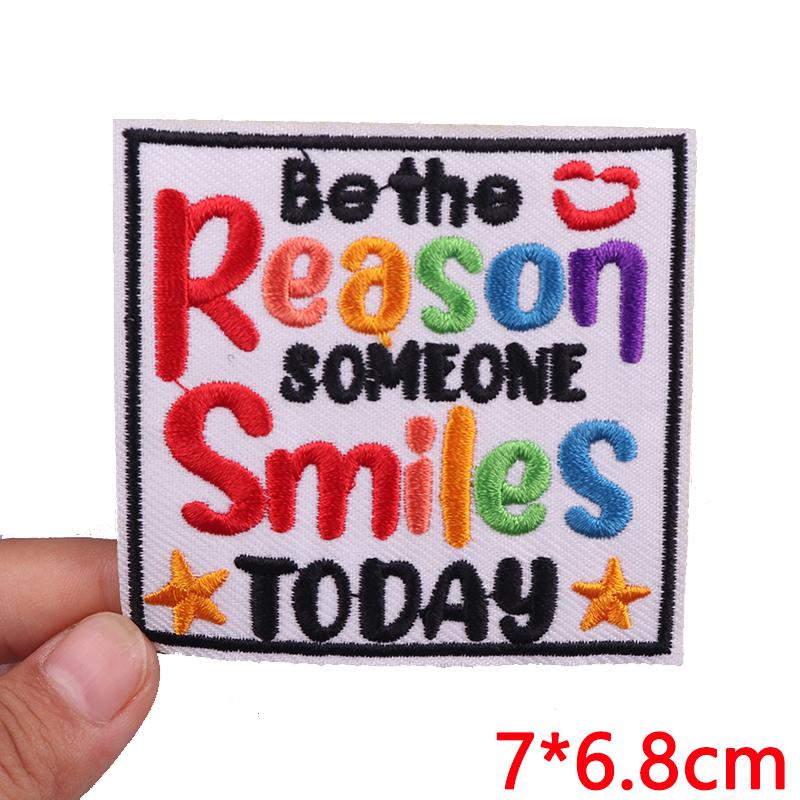Jeans Backpack Embroidered Patch Cartoon/Letter Slogan Embroidery Patches Iron On Patches For Clothing Thermoadhesive Patches