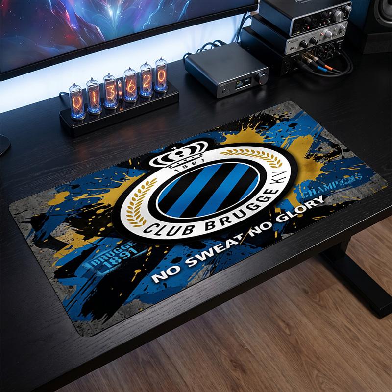 Club Brugge FC Theme Pattern Mouse Pad, Soccer Logo Design XXL Gaming Desk Mat Non-Slip Computer Mouse Pad