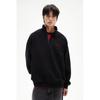 H M Loose Fit Half Zip sweatsHirt Black