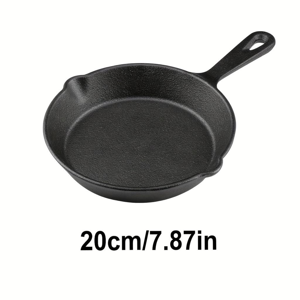 D5 Kitchen Saute Fry Pan, Cast Iron Frying Pan with Heat-Resistant Handle, Pre-Seasoned Pan Cookware for Frying, Saute, Cooking