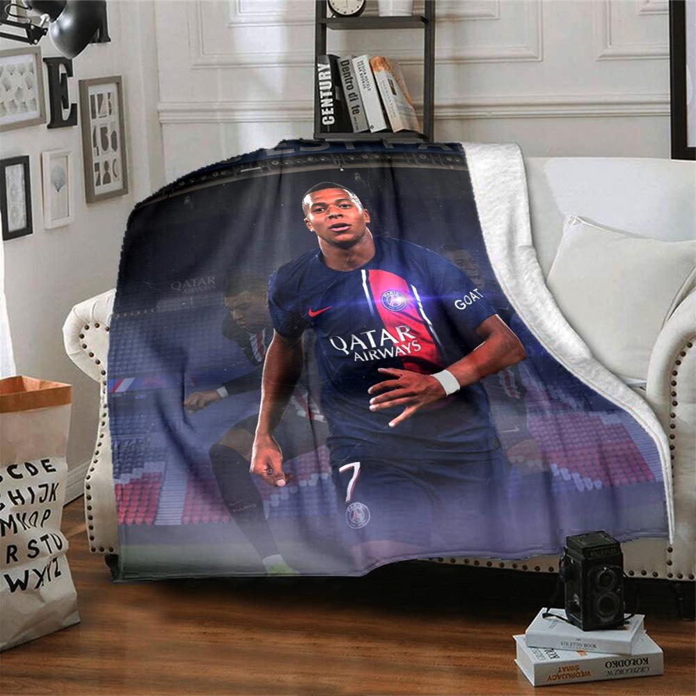 Star Player Kylian Mbappé Blanket Comfortable Suitable for Chair Bed Seaside for All Occasions Warmthful Decor Ideal Gift For Birthday Valentine'S Day
