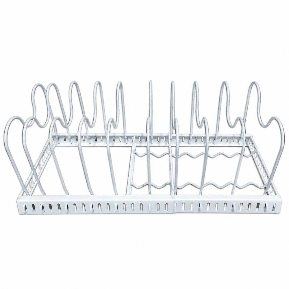 Adjustable Pot Rack Organizer Space Saving Pans Organizer Rack Kitchen Tools Cookware Rack Indoor