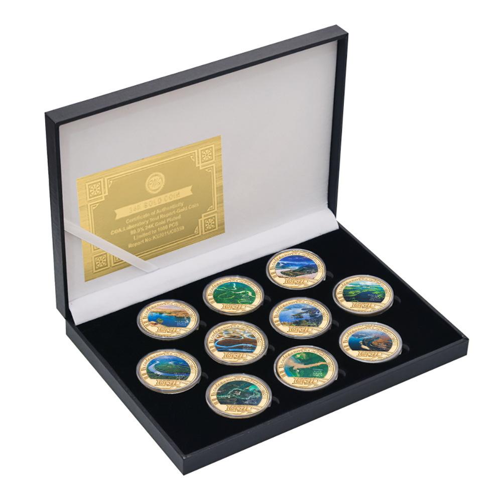 Top 10 River Commemorative Coins, Metal Badges, Collectible Gifts, Commemorative Badge Gift Boxes, Graduation Gifts