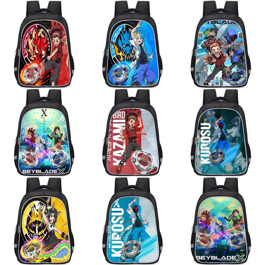 X School Beyblade Backpack Spacious Compartment Unisex Bag For Daily Gift Use