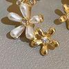 1 Pair Stud Earrings for Women, Micro-Paved Cubic Zirconia Flower Design Ear Studs, Jewelry Gift for Daily Wear
