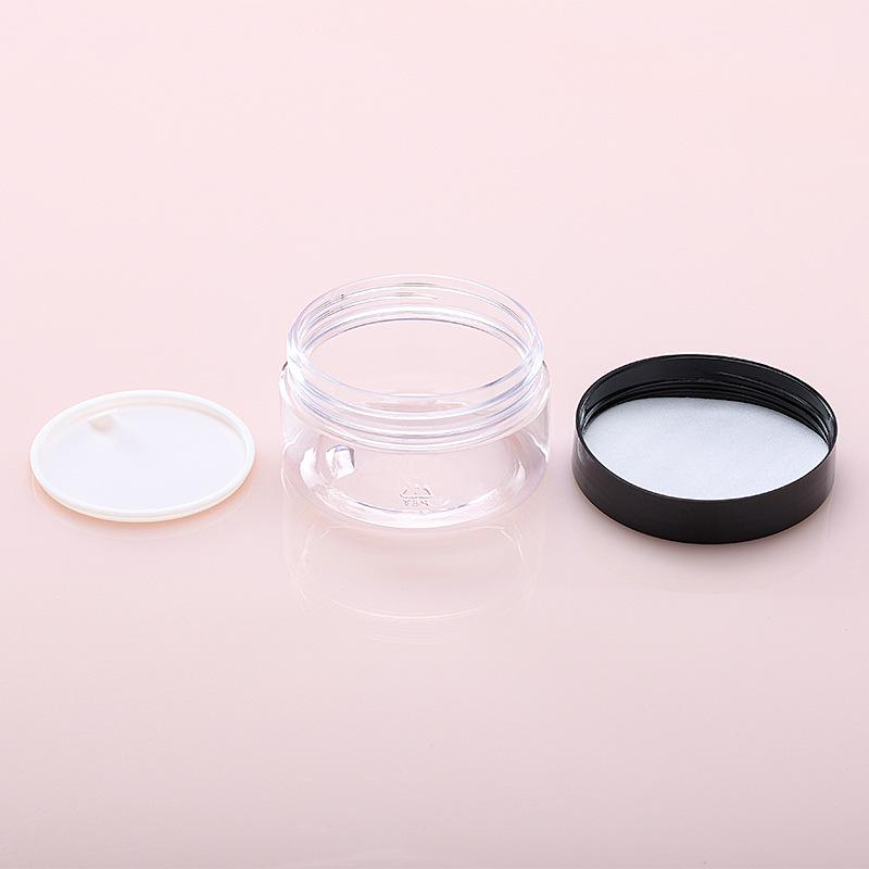 100ml Matte Cream PET Plastic Refill Jar - Transparent Wide Mouth Cosmetic Bottle for Face Cream & Hair Mask
