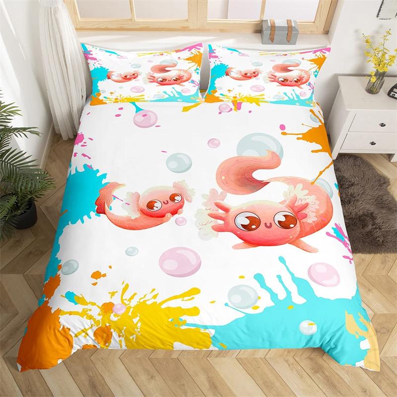 Dolphin Duvet Cover Nautical Sea Animal Bedding Set Underwater World Fish Sealife Quilt Cover Coral Reef Seaweed Queen Bed Set