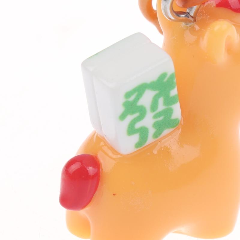 2026 Chinese  Year Mascot Horse Resin Keychain Decor Cartoon Cute Year Of The Horse Keyring Bag Pendant Gifts Accessory