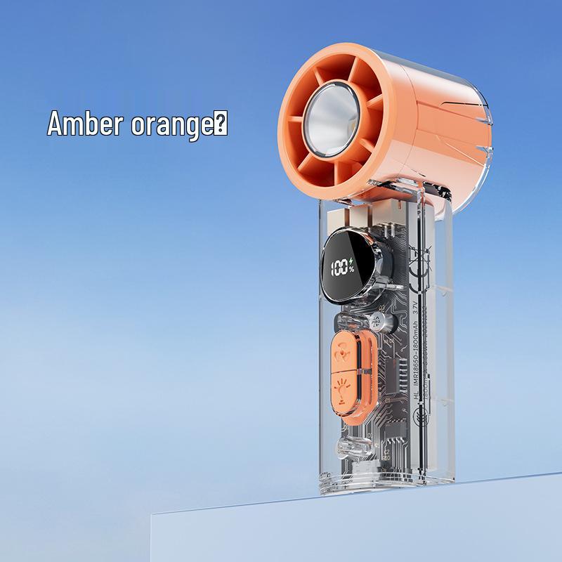 New High-Speed Turbo Mini USB Fan: Silent, Powerful, Long-Lasting, 100-Speed Handheld Cooler 100-Speed with LED Lighting