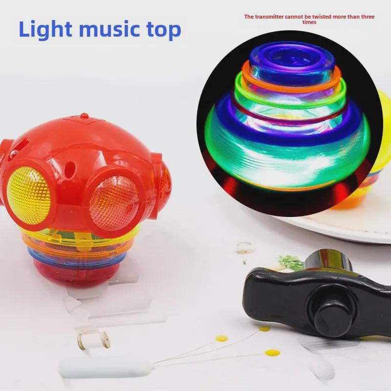 Colorful Flashing UFO Gyroscope Toy with Music for Kids