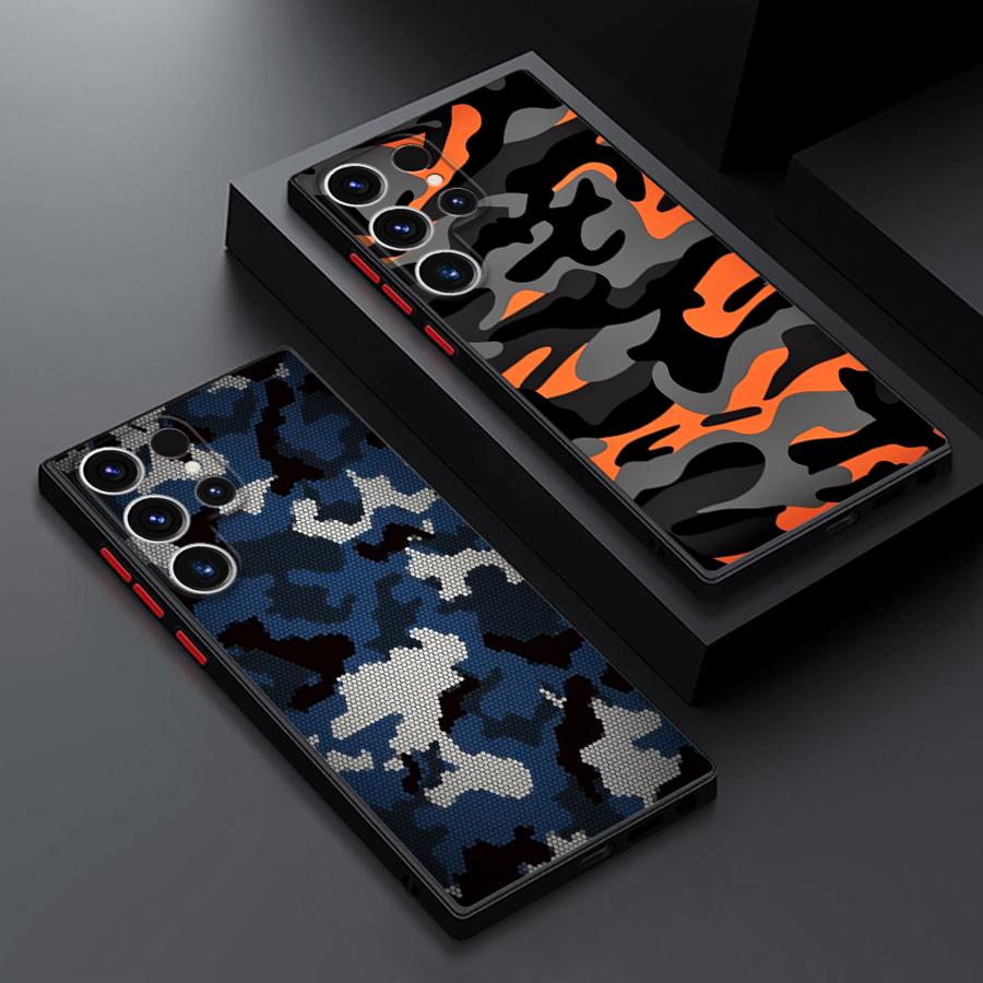 Funda Back Phone Cover Case for Samsung Galaxy S25 Ultra S21 S23 FE S26 S22 S24 Plus S20 FE Note 20 Ultra 10+ Retro Camouflage
