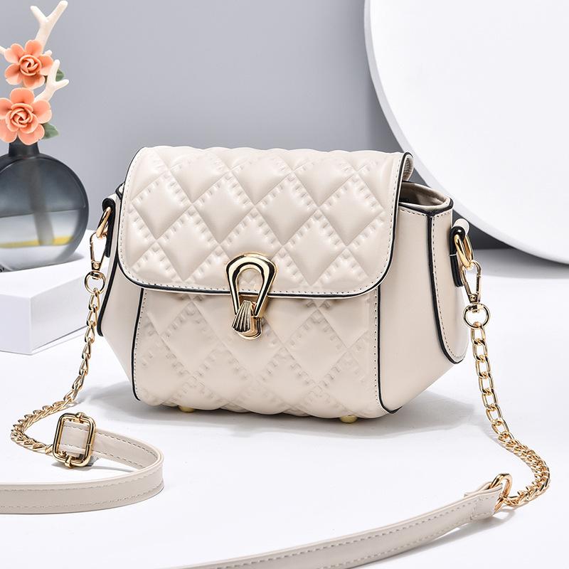 Nouveau Sac d'aisselle Sac bandoulière en cuir PU Sac à bandoulière à chaîne en losanges d'été Tendance