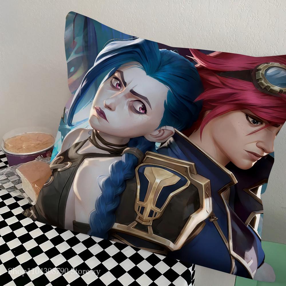 1Pc Cartoon A-Arcane 2 Vi J-Jinx Ekko Pillow Bedroom Sofa Leisure Comfort Cushion Car Living Room Home Decoration
