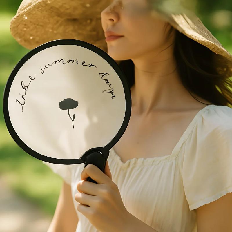 Portable Handheld Folding Fan With Storage Bag, Compact And Portable, Suitable For Outdoor Activities In Summer