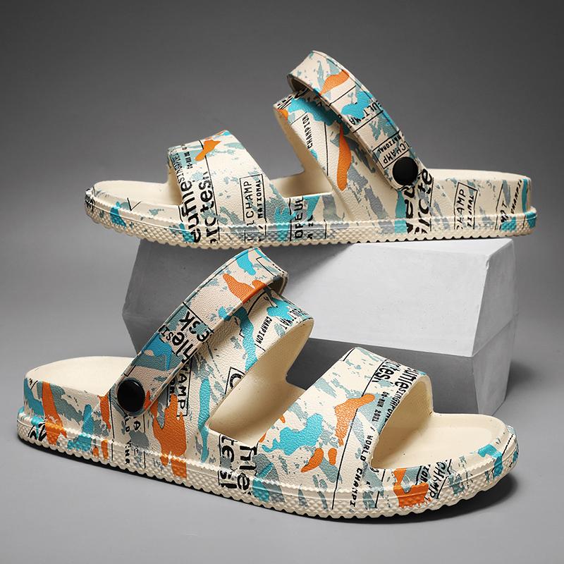 Printing Soft Vacation Travel Beach Sandals 2025 Summer New Men's Garden Shoes Fashion Outdoor Slippers Lightweight Comfortable