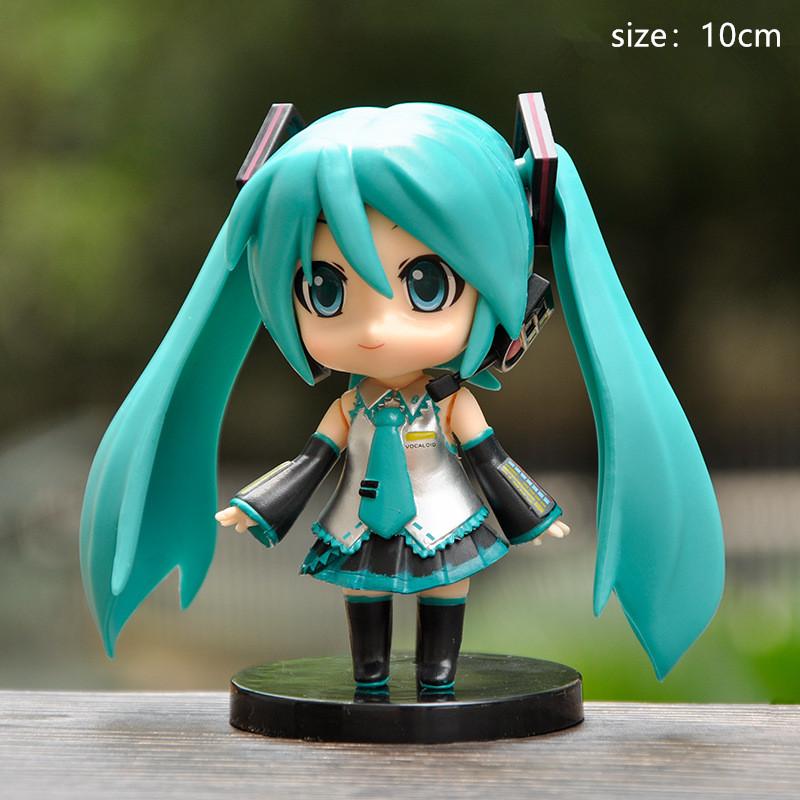Anime New Hatsune Miku Figure Mini Character Ornaments Kawai Pink Green Hatsune Home desk Decoration Adult Toy kid Birthday Gift