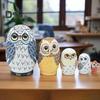 5-lagige Eule-Matroschka-Puppe aus Holz, russische Nesting Dolls, pädagogisches Nesting-Eulen-Spielzeug für Kinder, Geschenk, Heimdekoration, Schreibtisch-Mittelstück