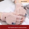 Plush Fingerless Flip-Top Mink Fur Gloves - Unisex Thickened Winter Warmth with Newcomer Discount
