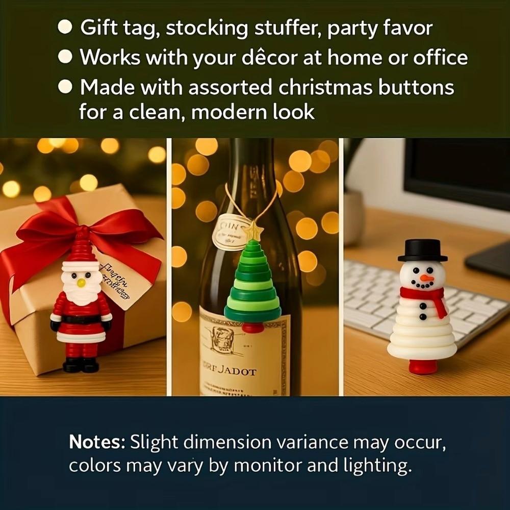 Handmade DIY Christmas Button Ornament Kit Santa Button Ornament Kit Christmas Trees