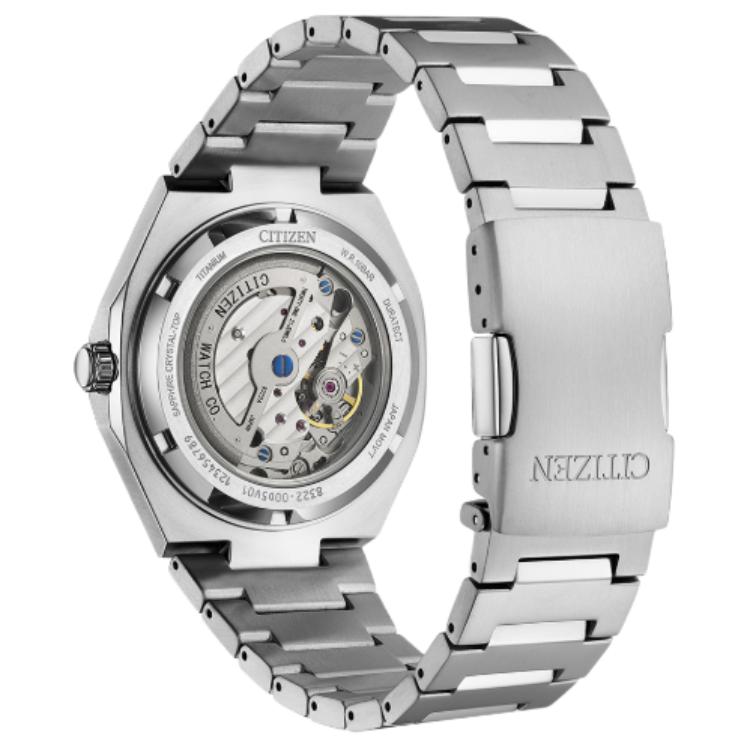 Citizen Mechanische Armbanduhr Kollektion Armbanduhr Automatisches Mechanisches Uhrwerk Titanarmband 40,5mm Blaues Zifferblatt NK5020-58M