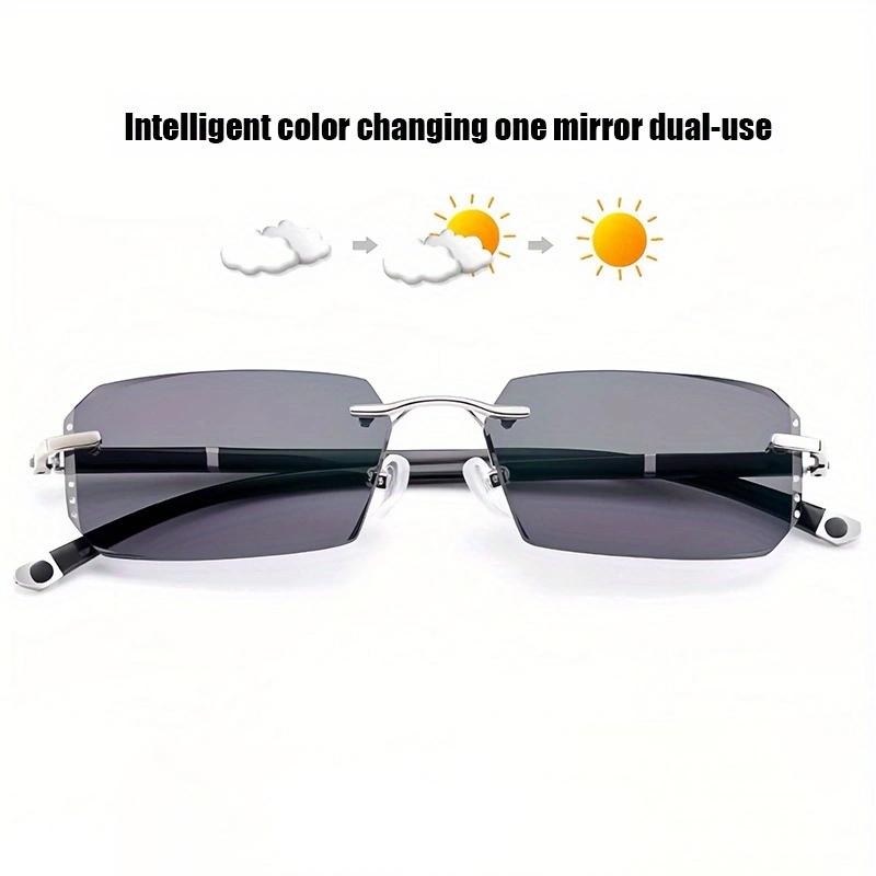 

1 шт. Очки без оправы для женщин и мужчин, модные прямоугольные очки, модный аксессуар