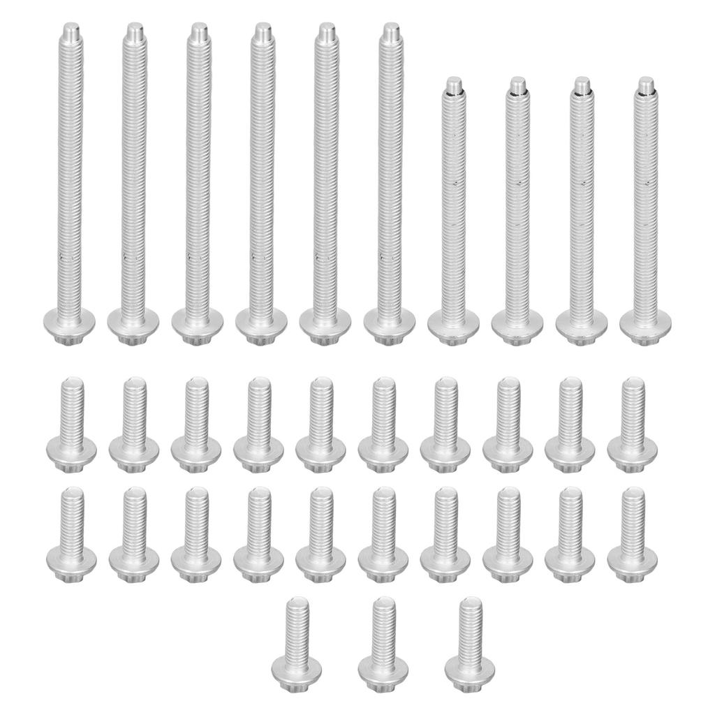33pcs Engine Oil Pan Bolt Set Aluminum Rustproof 11‑13‑0‑392‑549 Replacement for 1 Series 135i 328i