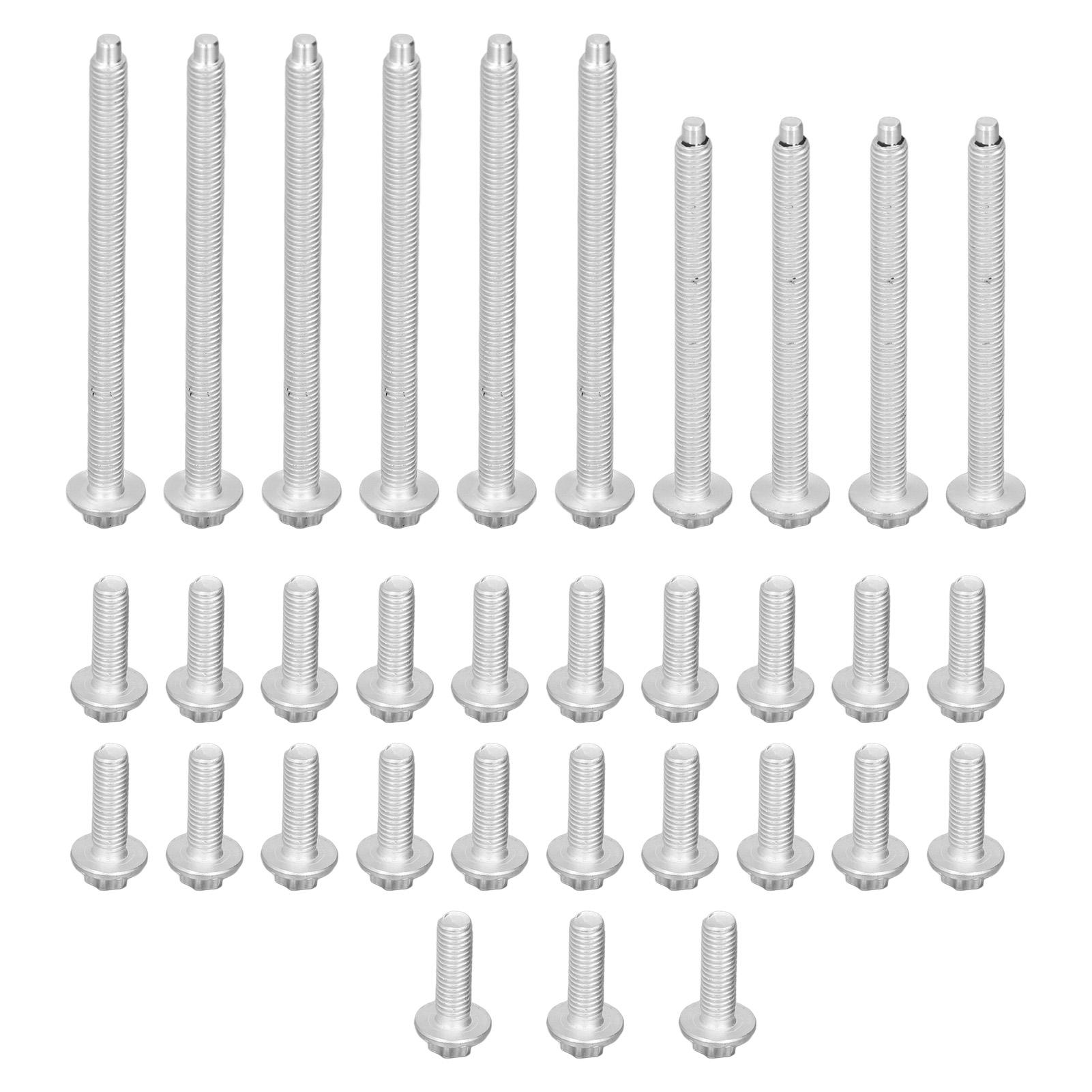 

33pcs Engine Oil Pan Bolt Set Aluminum Rustproof 11‑13‑0‑392‑549 Replacement for 1 Series 135i 328i