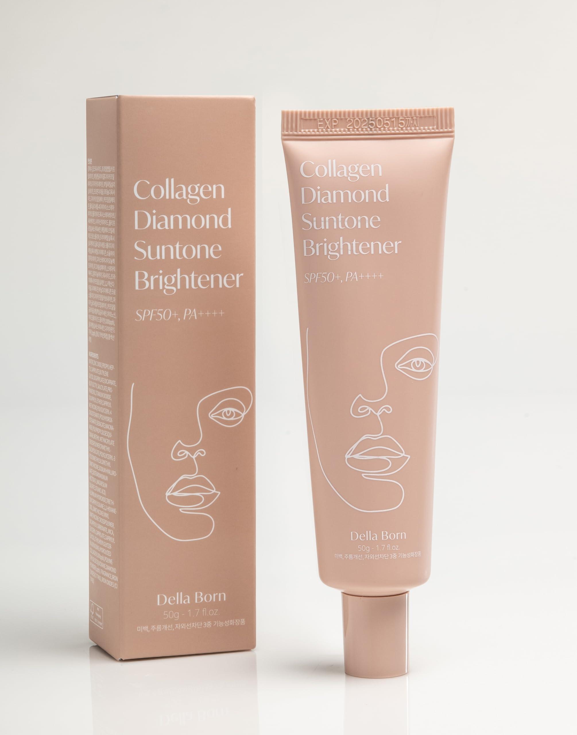 

OFF dellaborn Makeup Base dellaborn Collagen Diamond Suntone Brightener Срок годности 70% SPF50+/PA++++ 2025.5.12