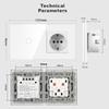 157 European Touch Switch & German Socket with Integrated Glass Panel for Homes