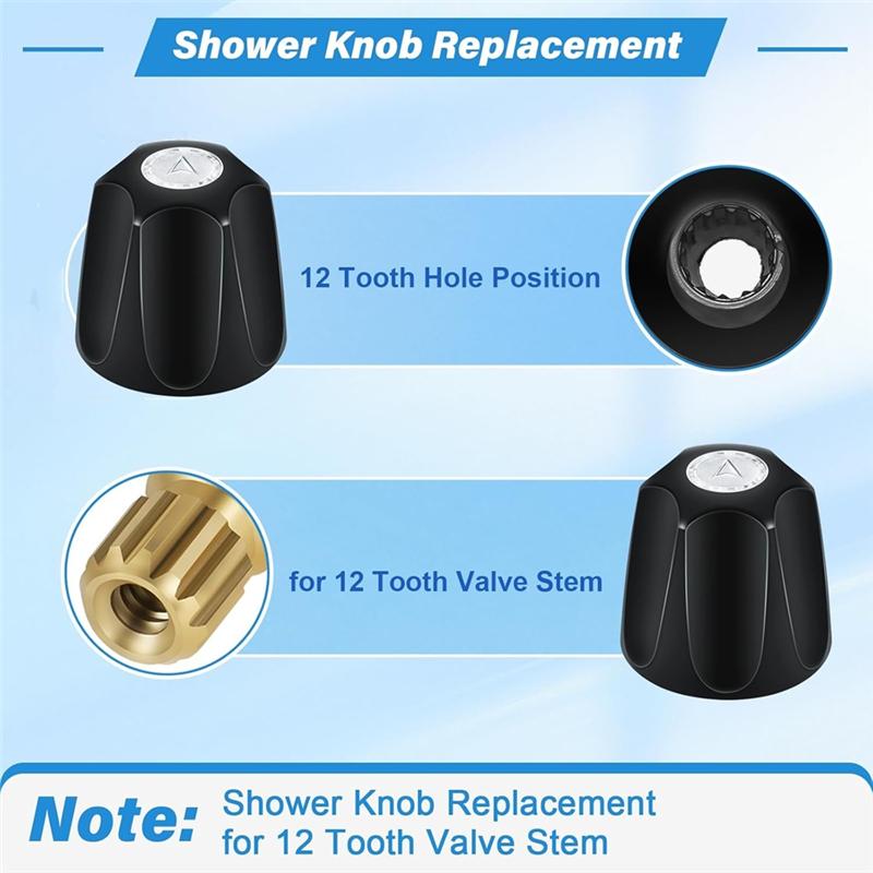 -A95Z Shower Knobs 3 Piece Replacement Bathtub And Shower 3-Handle Remodel Kit 3 Faucet Handle Trim Kit