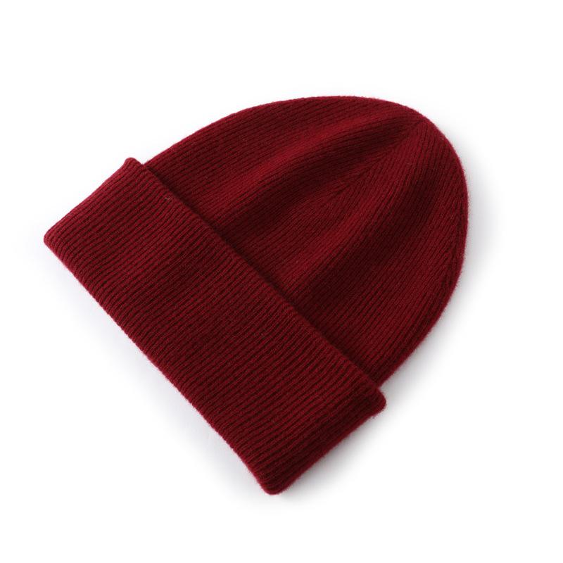 % Merino pure wool warm knitted hat men's and women's wool hat fashion cycling hat ear hat