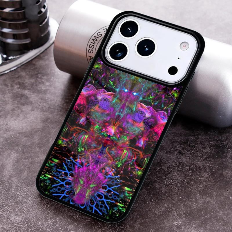 

Neon Psychedelic Trippy Buddha Art Phone Case for iPhone 17 16 15 Pro Max Air 14 13 12 11 Plus Shockproof Capa Cover iPhone 16