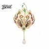 Decorative Brooch Women Sparkling Rhinestones Faux Pearl Phoenix Shape Lapel