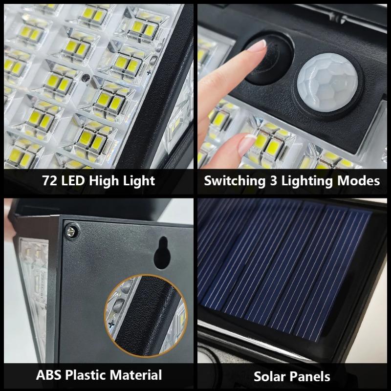 Solar Bewegungsmelder Wandleuchte IP65 Wasserdicht Solarstrahler Außen Flutlicht Zaun für Terrasse Garten Gehweg Hof