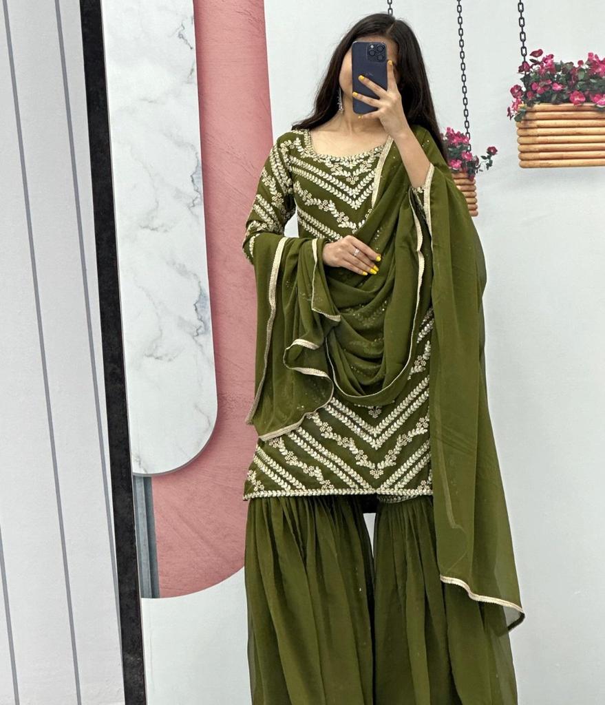 Indian Pakistaneză Sharara Salwar Costum Femei Bollywood Party Wear Salwar Kameez Palazzo