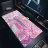 Anime Cat Mouse Pad Pink Cherry Blossom Street Landscape Mousepad Gaming PC Cabinet Mousemat Office Desk Accessories XXL Deskmat